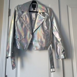 SOLD Forever 21 Chrome Moto Jacket